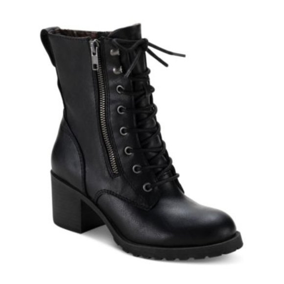 SUN STONE SLOANIE LACE-UP HIKER BOOTIES BLACK 6M - Picture 1 of 1